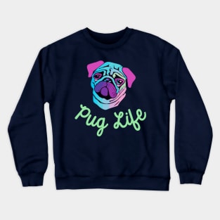 Pug Life Vaporwave Dog Lover Puppy Crewneck Sweatshirt